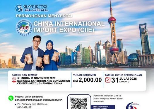 MARA buka permohonan usahawan GTG sertai China International Import Expo 2026
